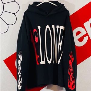 VLONE x Palm Angels Large Staple Flame Hoodie
